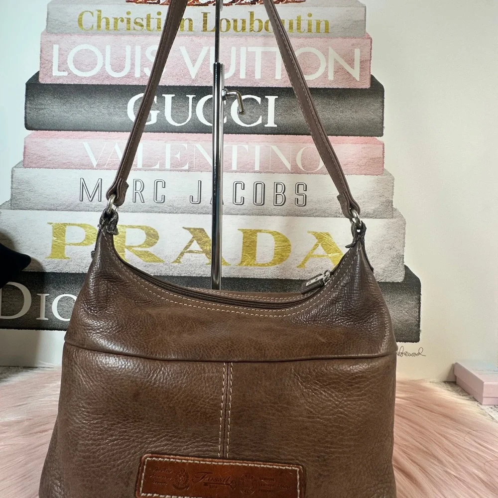 Fossil Tan Leather Hobo Bag